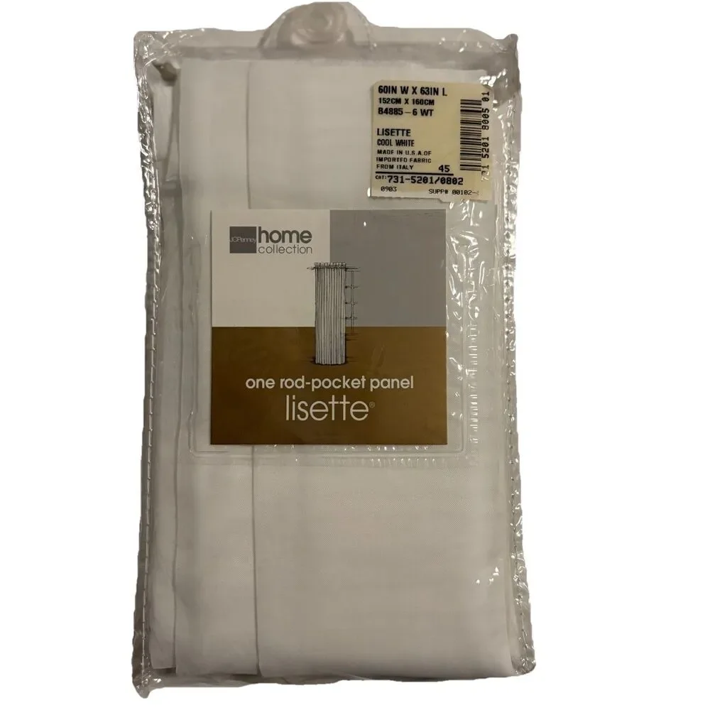 JC Penney Home 60 x 63 Lisette Sheer Cool White Rod Pocket Panels Set Of 4